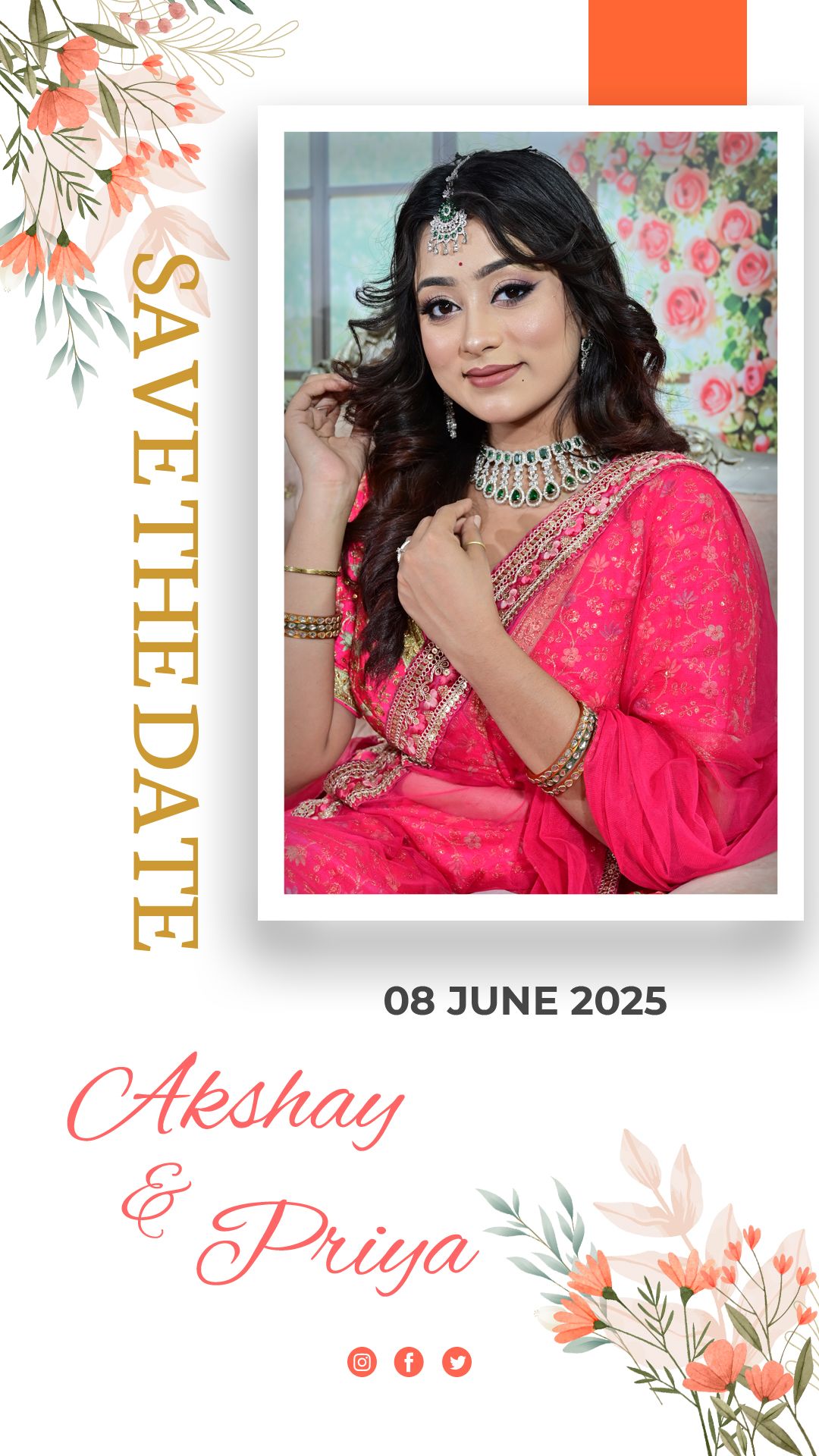 Free Creative WhatsApp Wedding Invitation PSD Template