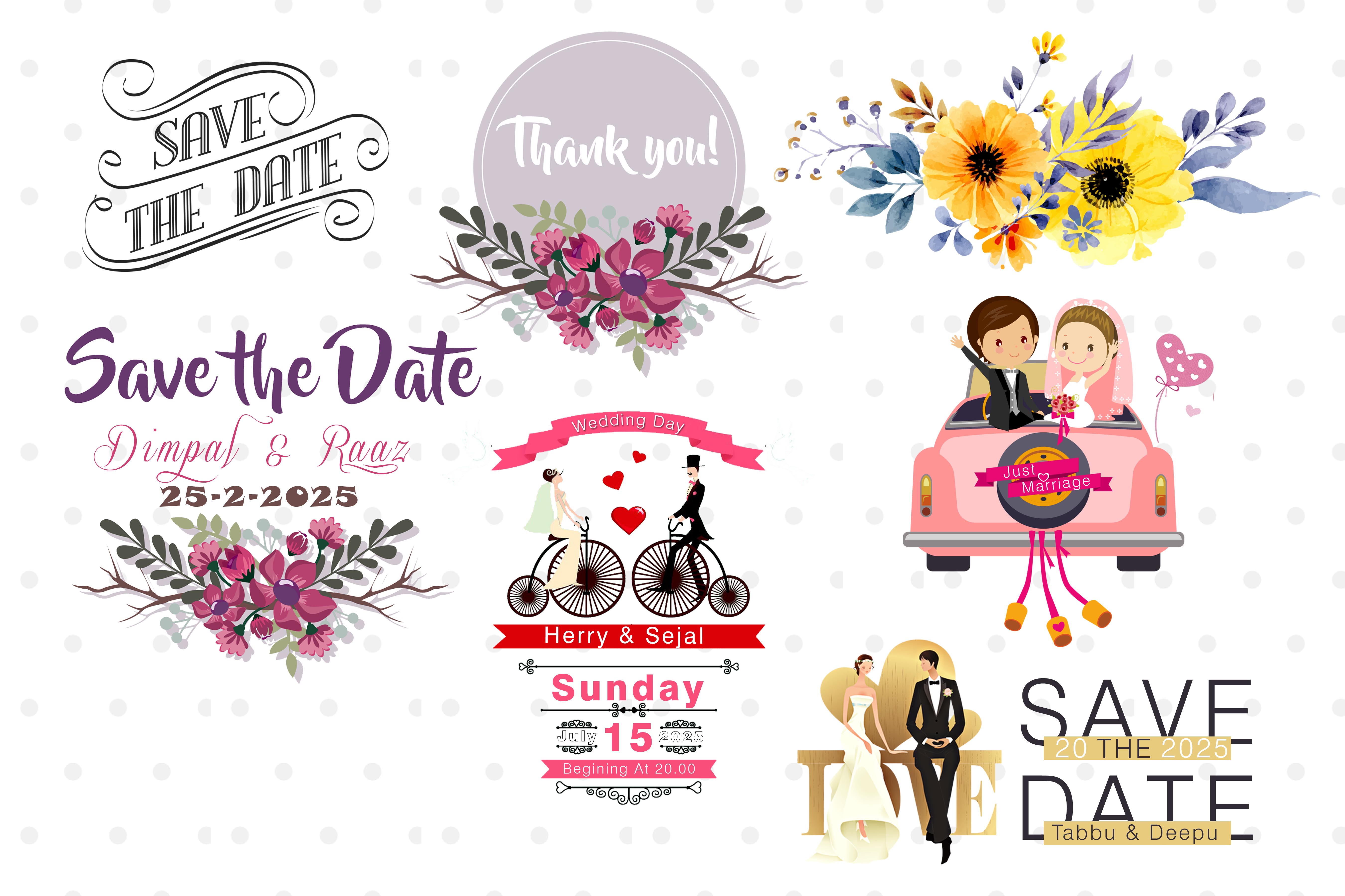 Stylish Wedding Quotes for PSD Background & Wedding Albums